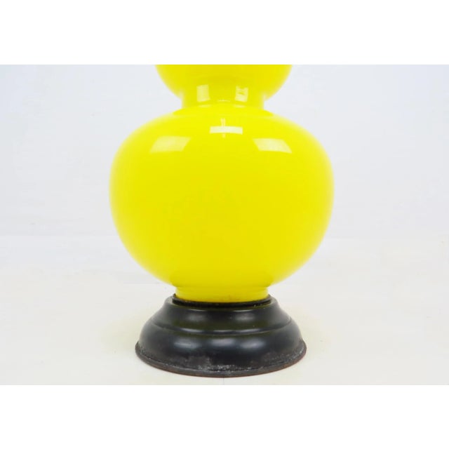 Yellow 1950's Cenedese Murano Yellow Glass Table Lamp by the Marbro Lamp Co For Sale - Image 8 of 13