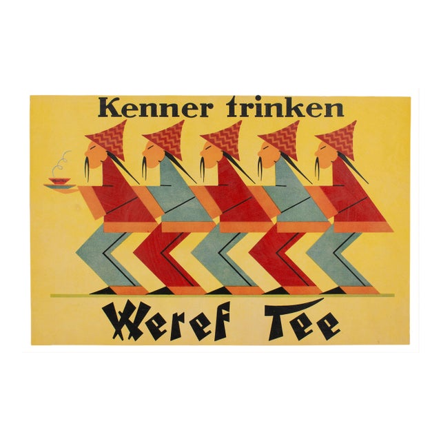 Weref Tee Original Art Deco German Advertising Poster For Sale