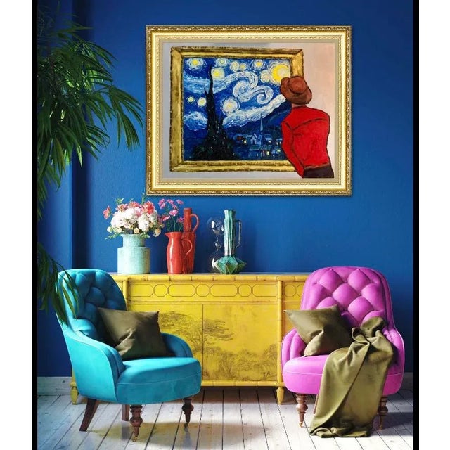 "Starry Night at the Museum" Contemporary Original Oil Painting by Lisa Haas For Sale In Reno/Lake Tahoe - Image 6 of 12