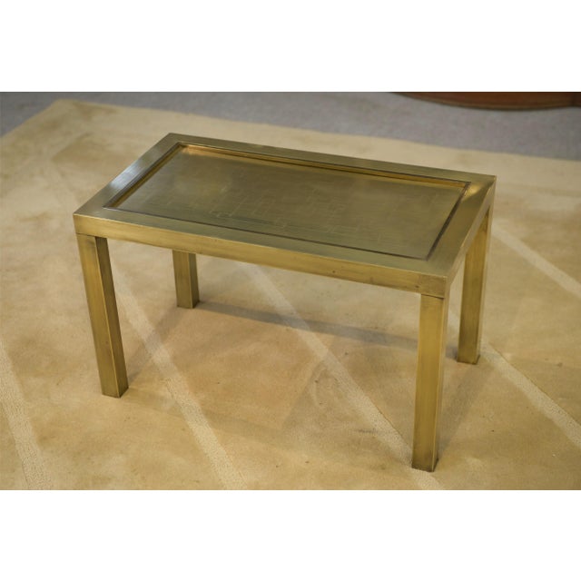 Metal Brass Coffee Table attributed to Willy Daro, 1970s For Sale - Image 7 of 8