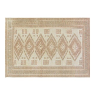 Vintage Turkish Hand Knotted Wool Rug, 4'x5'9" For Sale