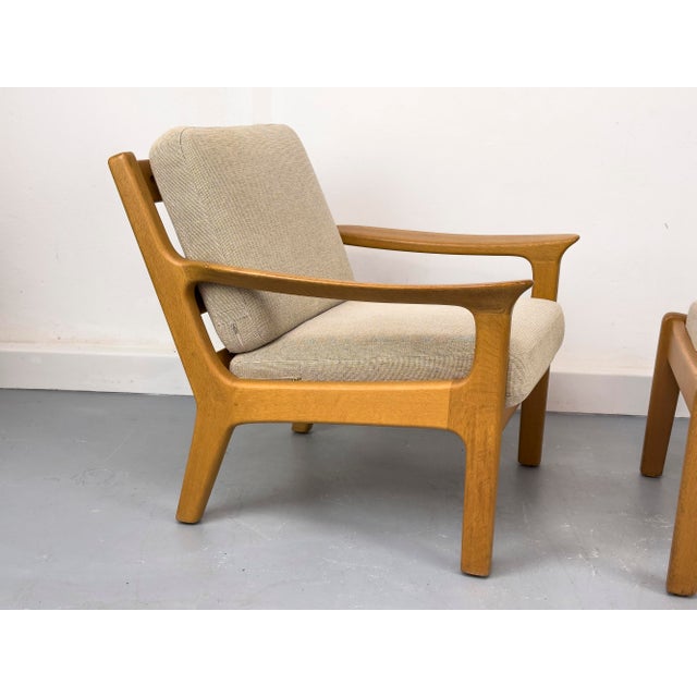 Set of Danish Lounge Chair and Ottoman in Oak by Juul Kristensen, 1970s For Sale - Image 4 of 18