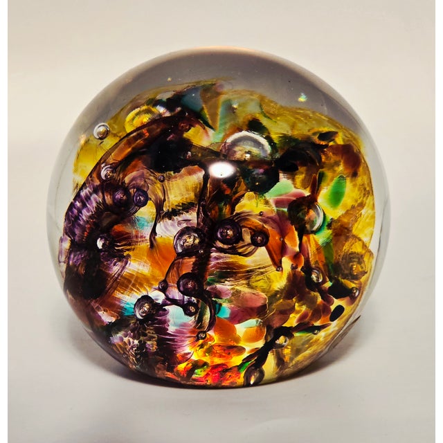 Mid 20th Century Vibrant Signed Robert Held Art Glass Paperweight – Canada For Sale In Pittsburgh - Image 6 of 11