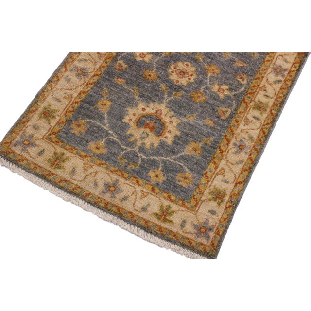 1990s 1990s Oriental Ziegler Grey Red Hand-Knotted Wool Rug - 2'0'' X 2'11'' For Sale - Image 5 of 8