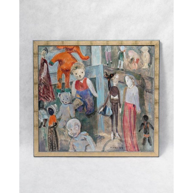 Margaretha Verheus, Waterloo Puppets, 1969, Oil Painting on Canvas, Framed For Sale - Image 9 of 13