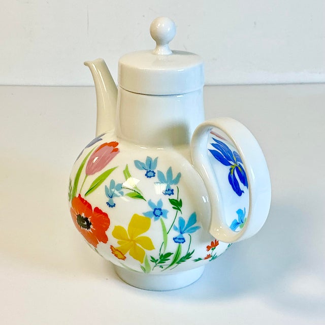 Contemporary 1970s Vintage Heinrich & Co German Boho Chic Hollywood Regency Flora Tea Pot For Sale - Image 3 of 15