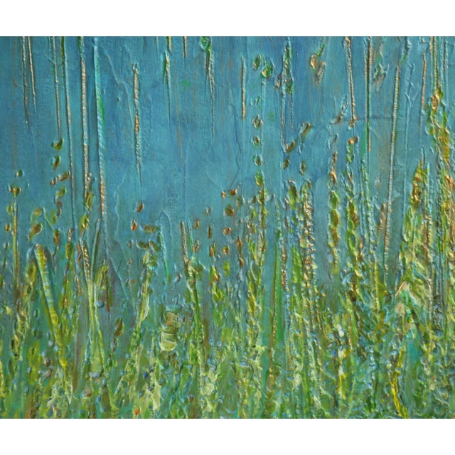 "Golden Rain" Contemporary Expressionist Landscape Oil Rainting by Carolyn Miller For Sale - Image 4 of 4