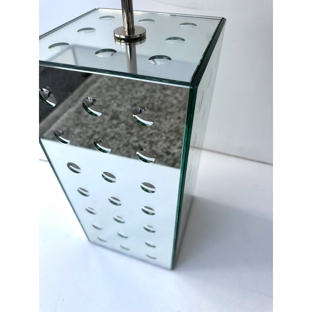 Contemporary Pair of Silver Optical Murano Glass Lamps by Roberto Rida, Italy For Sale - Image 11 of 12