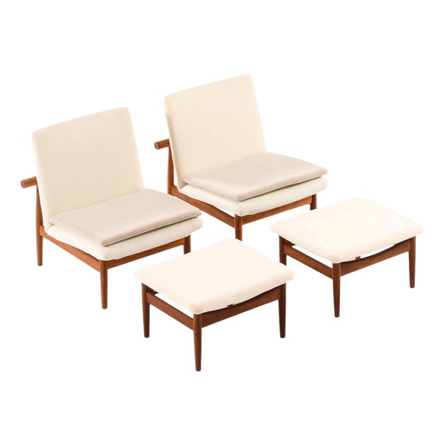 Japan Model FD-137 Easy Chairs by Finn Juhl, 1950s, Set of 4 For Sale
