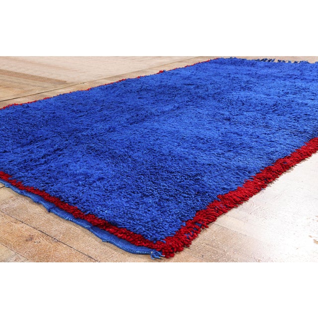 Blue Vintage Beni Mrirt Moroccan Rug, 05'07 X 09'01 For Sale - Image 8 of 10