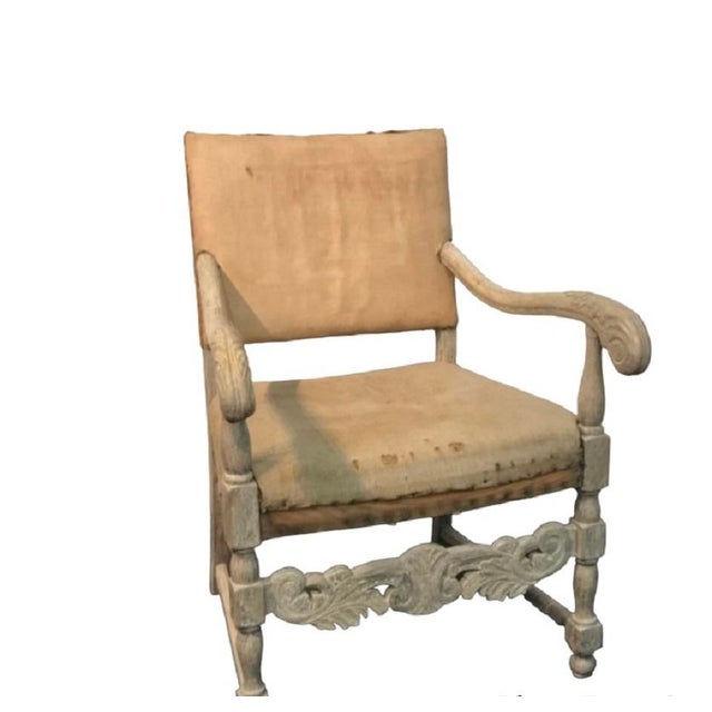 Beautiful, baroque armchair with carvings on the handrails was produced the second half of the 19th century. The lower...