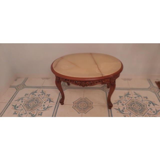Louis XV Oval Tea Table with Top in Fine Light Marble from La Permanente Mobili Cantù, 1965 For Sale - Image 6 of 8