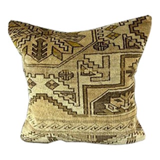 20 x 20 Rug Pillow Sultanate Golden Twilight Turkish Pillow Cushion Cover For Sale
