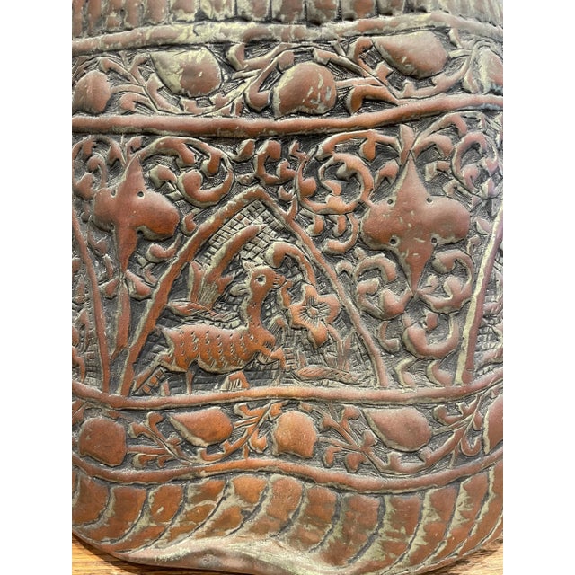 Metal Antique Hammered Turkish Copper Pitcher For Sale - Image 7 of 12