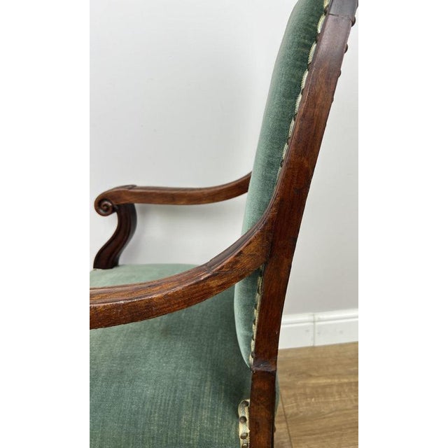 Antique French Style Armchair in Walnut For Sale - Image 11 of 16