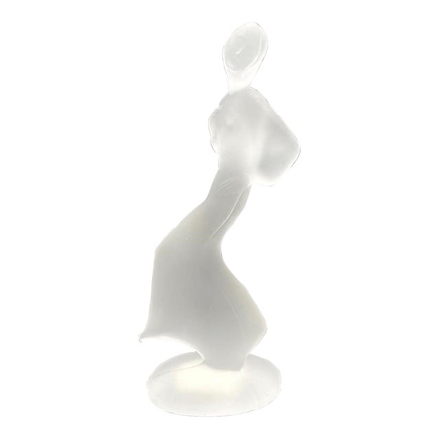 1930s Frosted Art Deco Dancing Lady Figurine For Sale