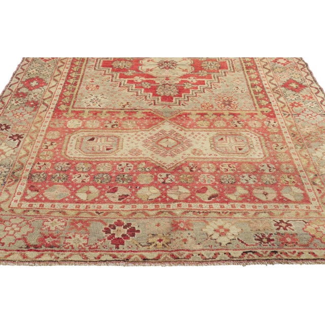 Mid 20th Century Vintage Turkish Oushak Rug - 04'03 X 07'01 For Sale - Image 5 of 10