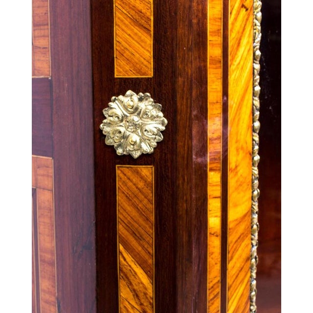 Antique Victorian Burr Walnut Ormolu Mounted Display Cabinet, 1900 For Sale - Image 9 of 18