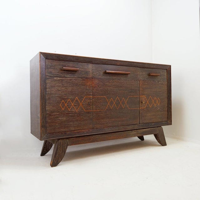 Vintage Wenge Wood Sideboard with Outward-Splayed Legs For Sale - Image 4 of 16