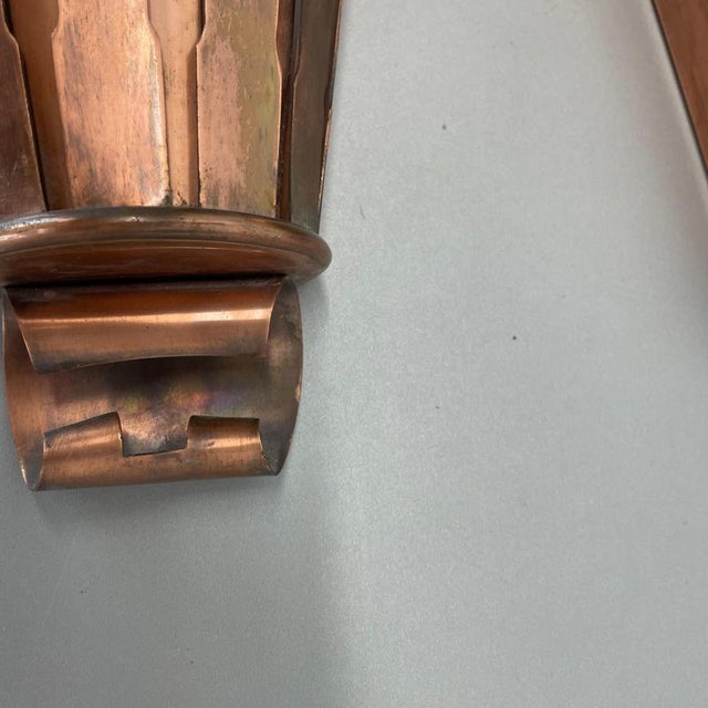 Vintage Theatre Wall Lights in Copper in the style of Gio Ponti, Italy, 1950s, Set of 2 For Sale - Image 9 of 18