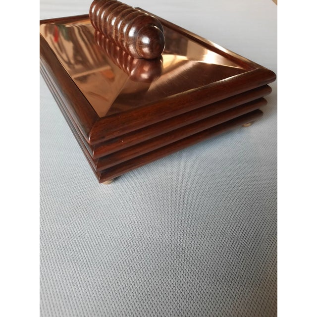 Art Deco Rosewood & Copper Box, 1930s For Sale - Image 9 of 15