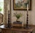 A fine tall 14.5" pair of antique English barley twist oak and brass candle holders, circa 1910. This gorgeous pair have...