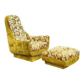 Mid-Century Modern Lounge Chair & Ottoman For Sale
