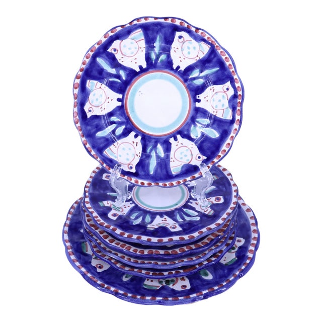 Vintage Vietri Solimene Campagna Chicken Plates - Set of 6 For Sale