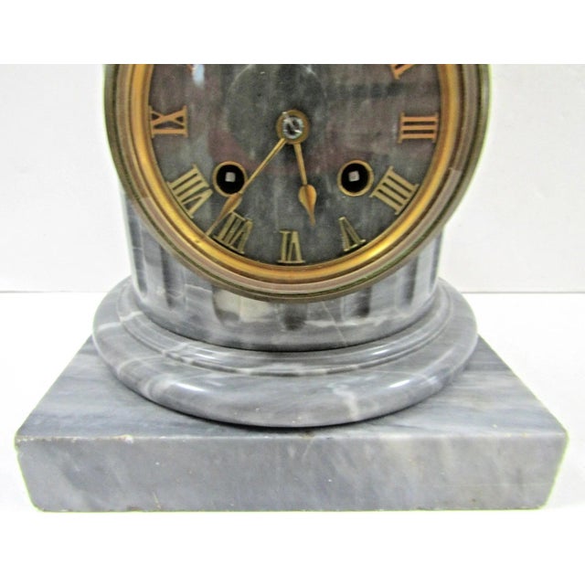 French Empire Gilt Bronze Brûle-Parfum Onyx Columnar Mantle Clock, Early 19th C. For Sale - Image 10 of 16