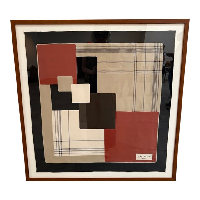 Framed Vintage Geometric Jean Patou Scarf For Sale