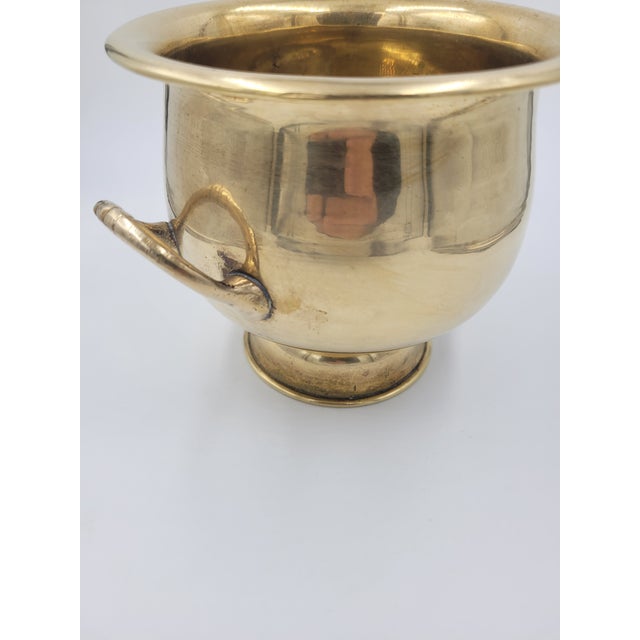 Late 20th Century Vintage Carnat Hand-Polished Brass Footed Cachepot / Planter – Made in India For Sale - Image 5 of 12