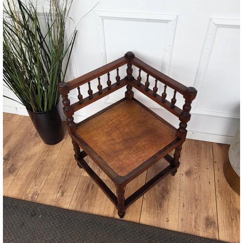 Italian Neoclassic Carved Wooden Corner Chair, 1950s For Sale - Image 6 of 9