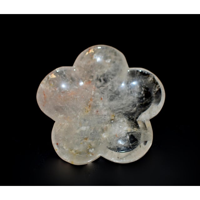 Rock Crystal Peach Blossom Plate Japanese Artisan For Sale In Los Angeles - Image 6 of 14