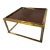 Romeo Rega Italian Brass and Burl Wood Coffee Table, 1970s For Sale