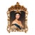 Baroque-Style Round Portrait – Elegant Woman With Cherub Motifs & Ornate Gold Leaf Frame For Sale