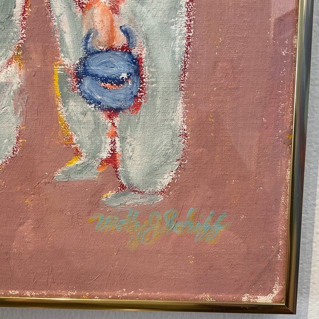 Contemporary 1970s Landscape Painting Pastels Colors Wax Pastel on Paper For Sale - Image 3 of 8