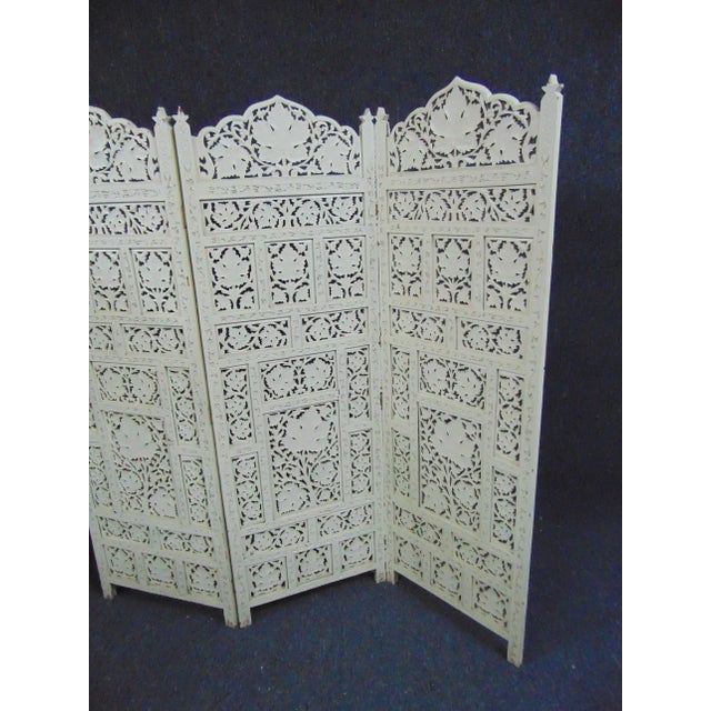 Moroccan Mid Century Tri-Panel Folding Screen For Sale - Image 3 of 5
