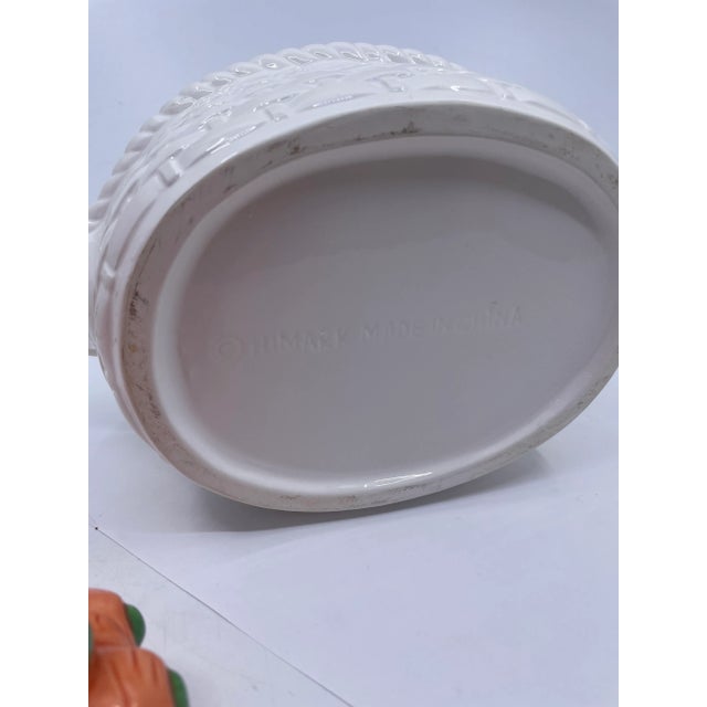 1970s Vintage Carrot and Basketweave Tureen For Sale - Image 9 of 11