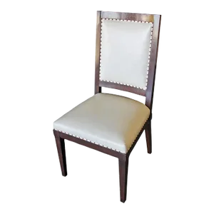 Jerry Pair Leather Upholstered & Walnut Bedford Side Chair From the Madeline Stuart Collection