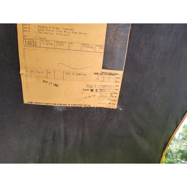 Ruby Red 1964 Barnes & Kimel Queen Anne Wingback Chair With Red Jacquard Fabric For Sale - Image 8 of 9