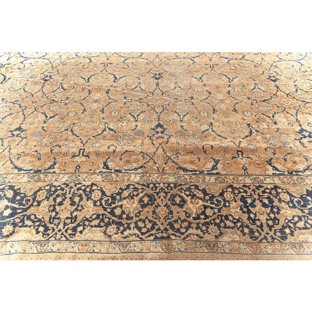Fine Antique Persian Tabriz Handmade Wool Carpet For Sale - Image 4 of 9