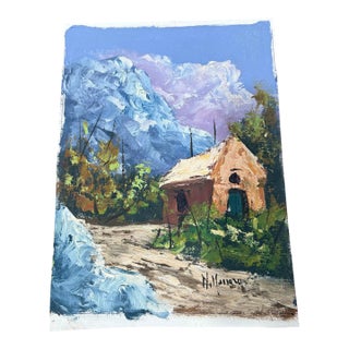 N.Manolla Oil Painting 1950s Loose Signed From Italy For Sale