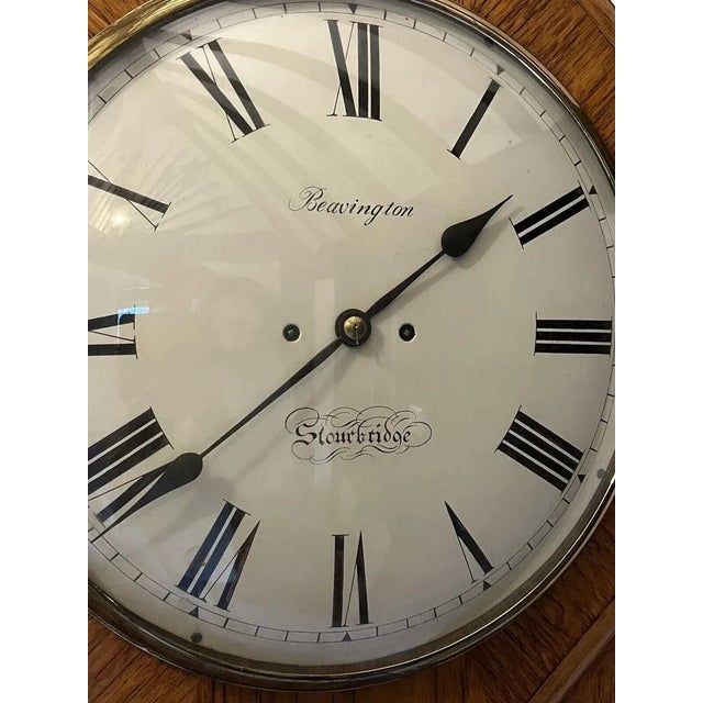 Doubke fusee tavern clock, convex glass, huge in size, top quality piece. 14 inch dial 8 day double. Fuse movement chiming...