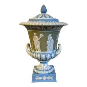 Antique Edwardian Wedgwood Tricolor Jasperware Campagna Urn