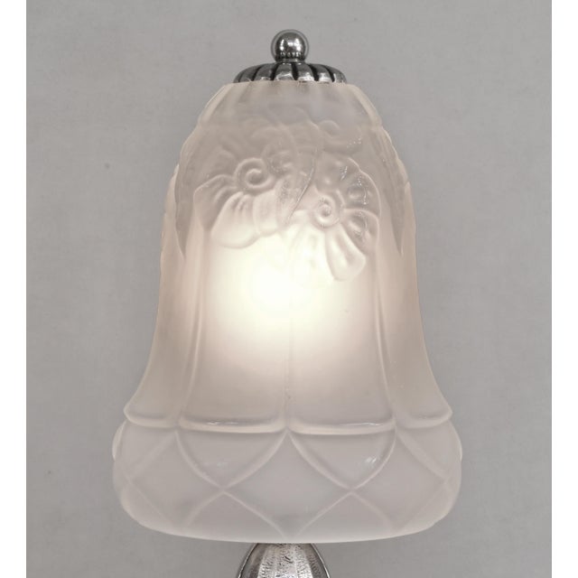 Metal 1930s French Art Deco Lamp by Lorrain Daum - France For Sale - Image 7 of 14
