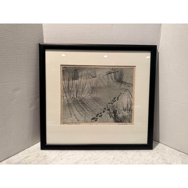 Black Vintage Black and White Photograph of Footprints in the Snow For Sale - Image 8 of 8