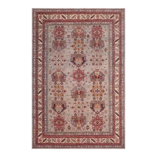 Southwestern Super Kazak Gray/Beige Wool Rug - 8'8'' X 12'5'' For Sale