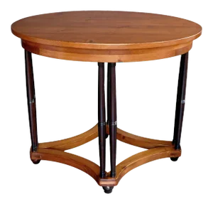 Early 20th Century English Pine Oval Center Table Raised on Columnar Supports