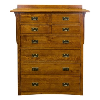 Mission Quarter Sawn Oak 8 Drawer Dresser - Micheal Cherry For Sale