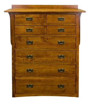 Mission Quarter Sawn Oak 8 Drawer Dresser - Micheal Cherry